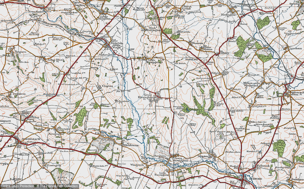 Old Map of Great Rissington, 1919 in 1919