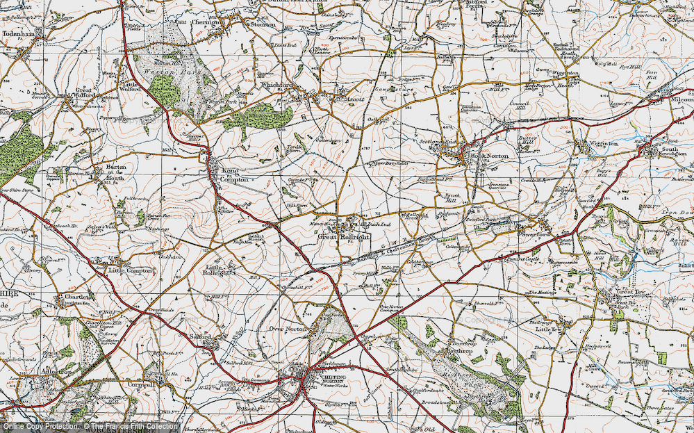 Old Map of Great Rollright, 1919 in 1919