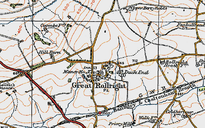 Old map of Great Rollright in 1919