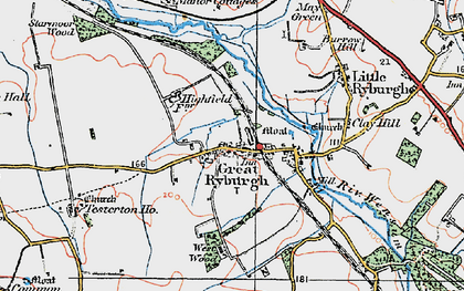 Old map of Great Ryburgh in 1921