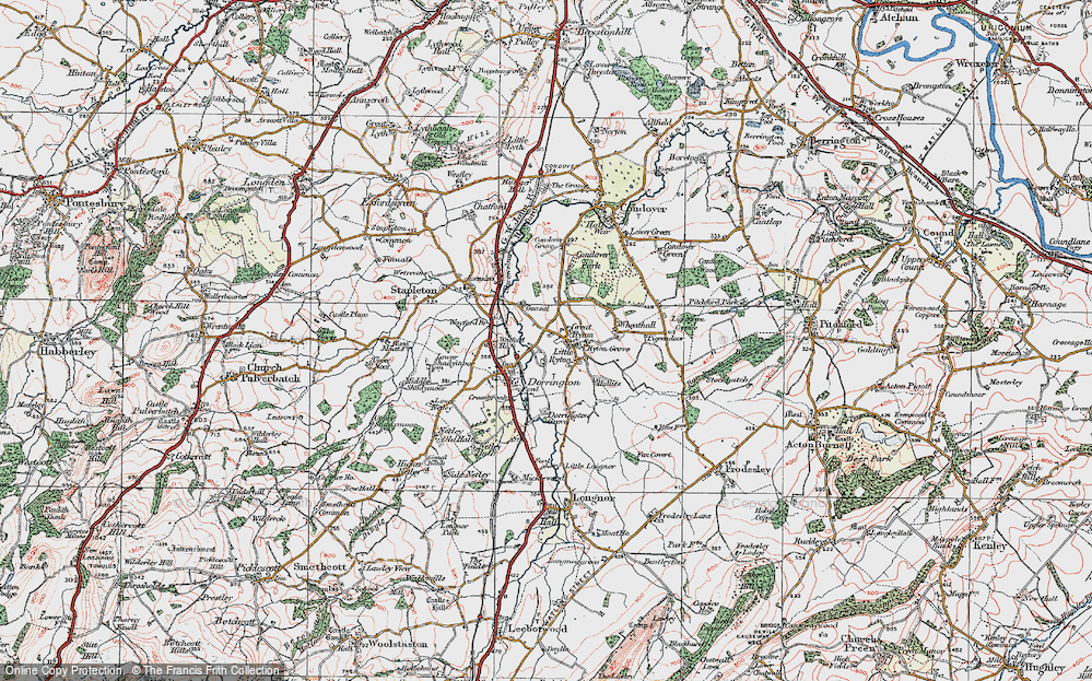 Old Map of Great Ryton, 1921 in 1921