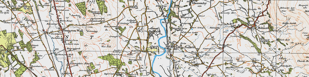 Old map of Great Salkeld in 1925