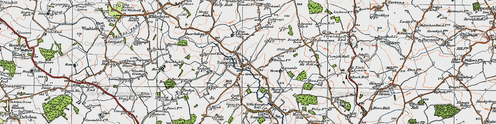 Old map of Great Sampford in 1920