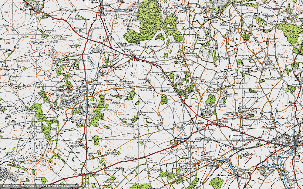 Old Map of Great Shoddesden, 1919 in 1919