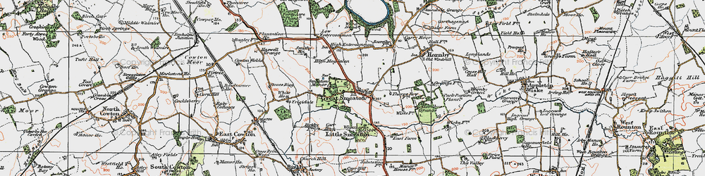 Old map of Great Smeaton in 1925