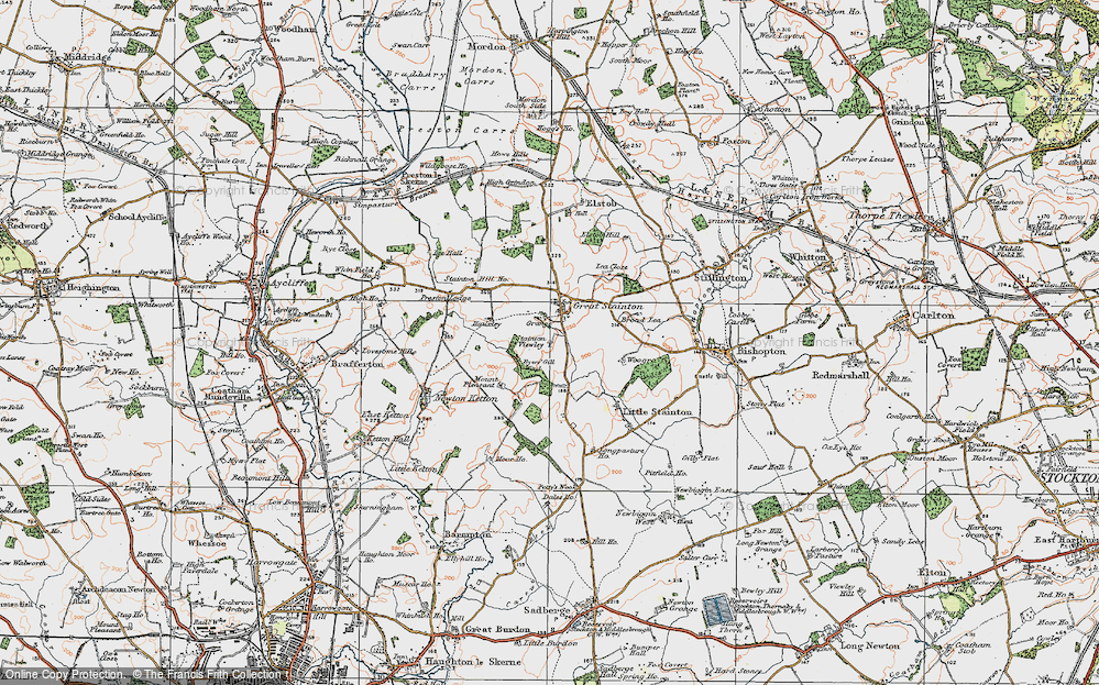 Old Map of Great Stainton, 1925 in 1925