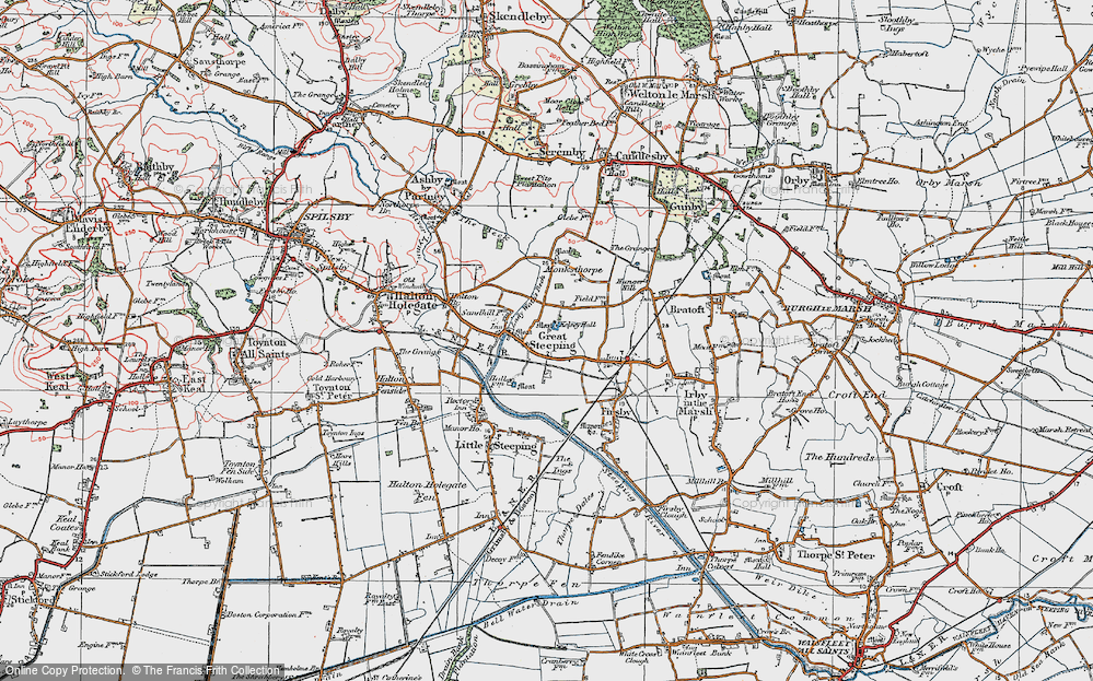 Old Map of Great Steeping, 1923 in 1923