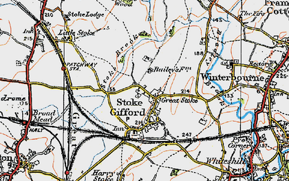Old map of Great Stoke in 1919