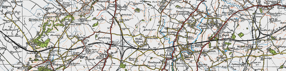 Old map of Great Stoke in 1919