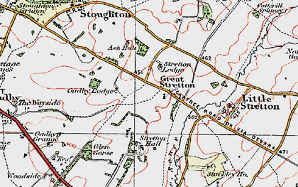 Old map of Great Stretton in 1921