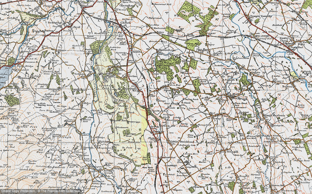 Old Map of Great Strickland, 1925 in 1925