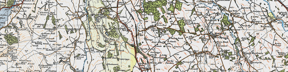 Old map of Blands in 1925