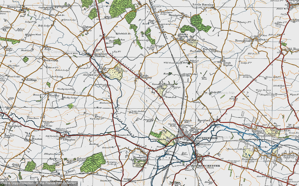 Old Map of Great Stukeley, 1920 in 1920