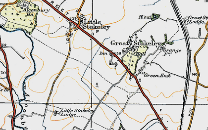 Old map of Great Stukeley in 1920