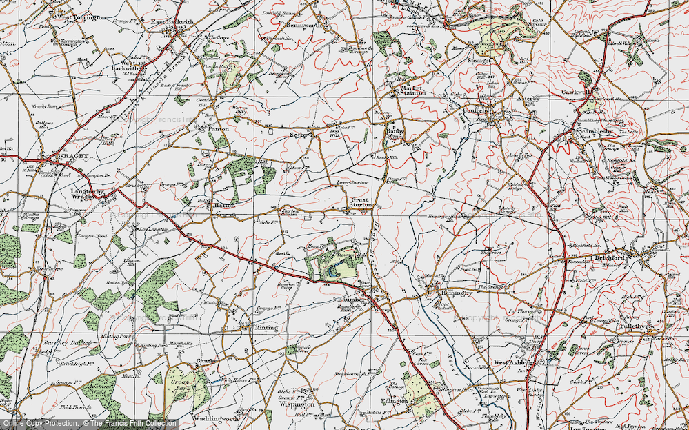 Old Map of Great Sturton, 1923 in 1923