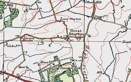 Old map of Great Sturton in 1923
