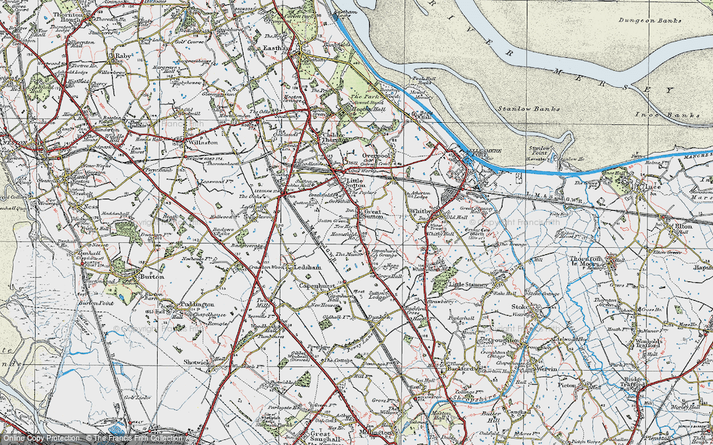 Old Map of Great Sutton, 1924 in 1924