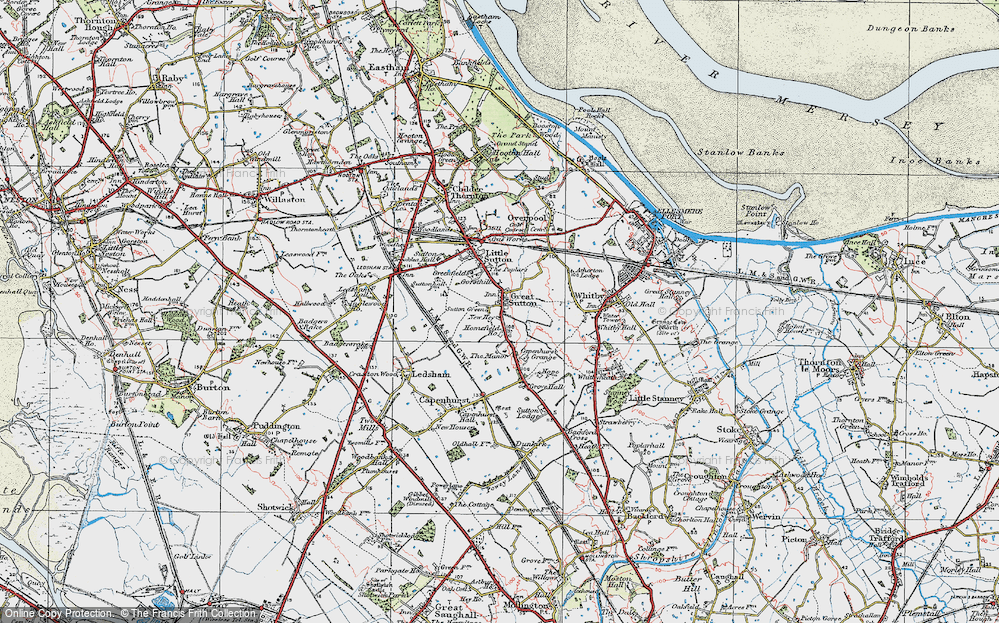 Historic Ordnance Survey Map of Great Sutton, 1924