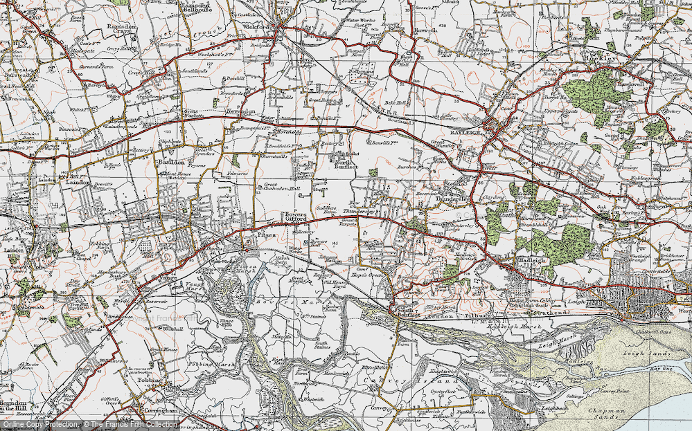 Old Map of Great Tarpots, 1921 in 1921