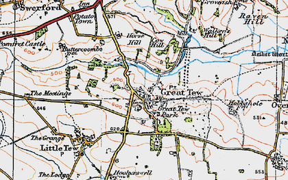 Old map of Great Tew Park in 1919