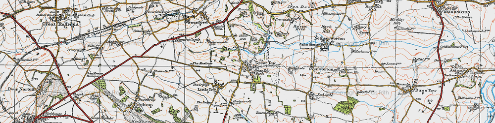 Old map of Great Tew Park in 1919
