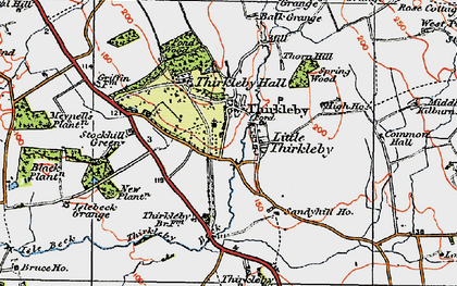 Old map of Great Thirkleby in 1925