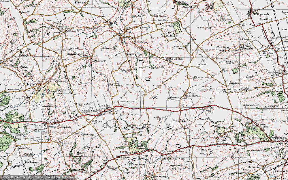 Old Map of Great Tows, 1923 in 1923