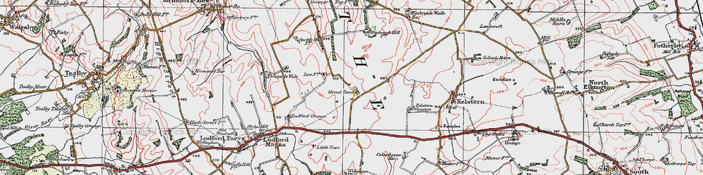 Old map of Great Tows in 1923