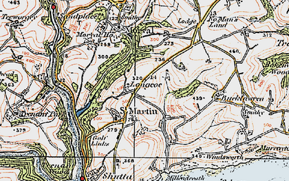 Old map of Great Tree in 1919