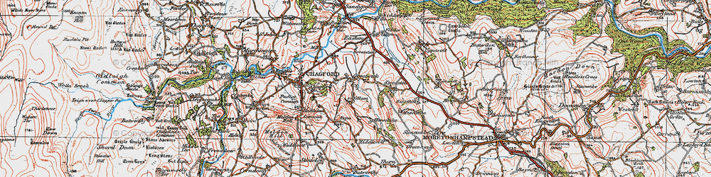 Old map of Great Weeke in 1919