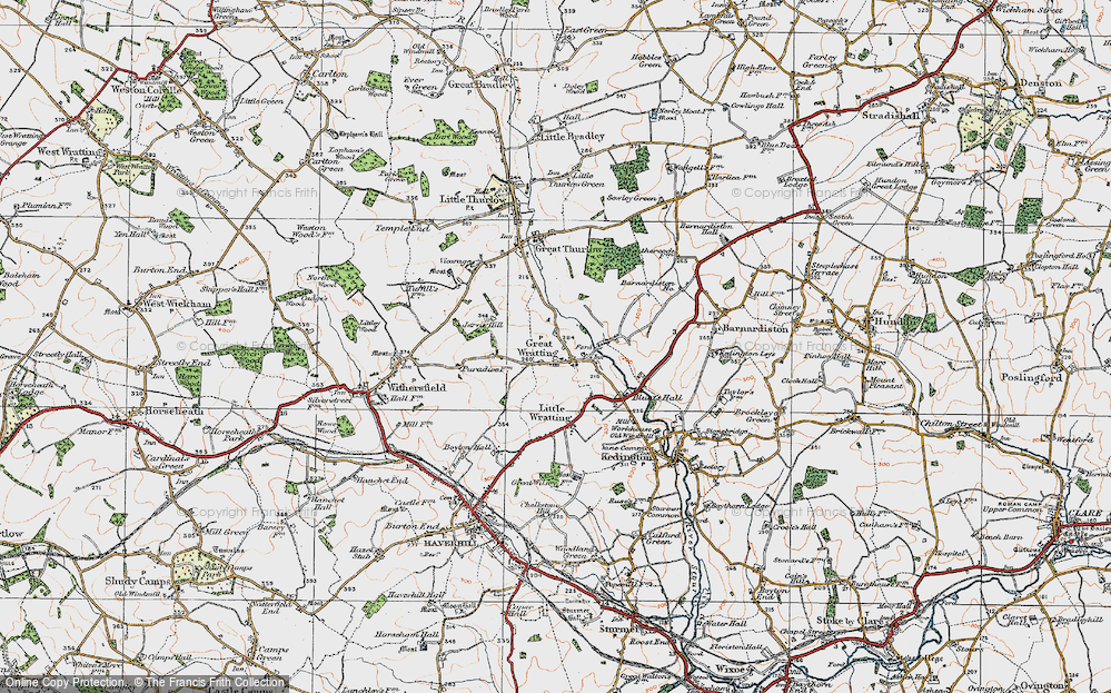 Old Map of Historic Map covering Trundley Wood in 1920
