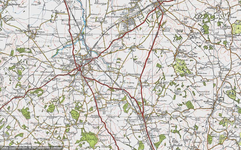 Old Map of Great Wymondley, 1919 in 1919