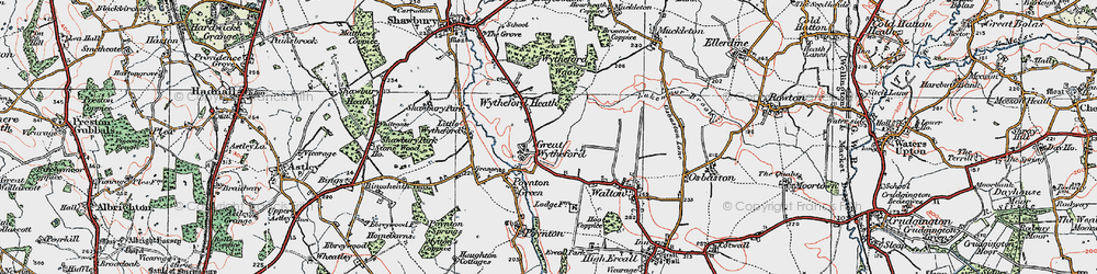 Old map of Wytheford Heath in 1921