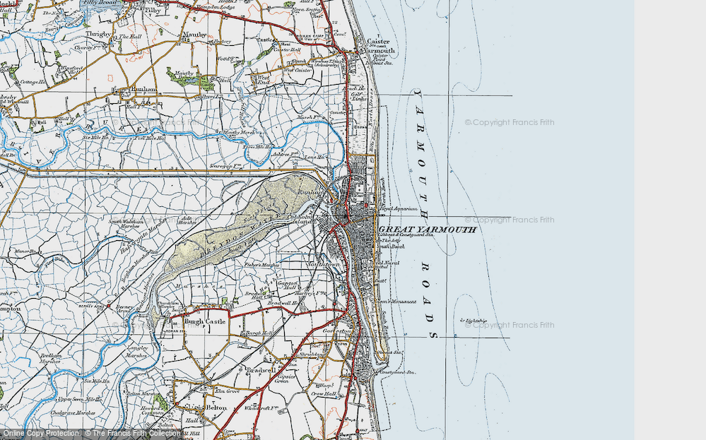 Old Map of Historic Map covering Beach, The in 1922