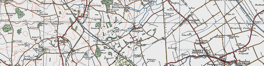 Old map of Banthorpe Lodge in 1922