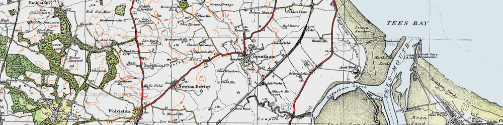 Old map of Greatham in 1925