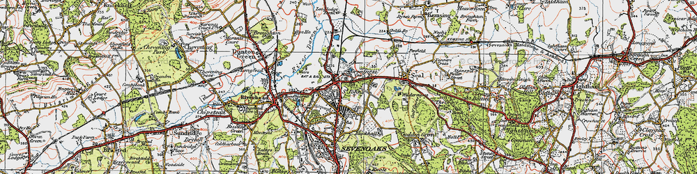 Old map of Greatness in 1920