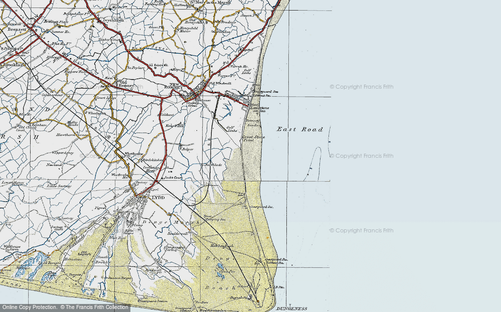 Old Map of Greatstone-on-Sea, 1921 in 1921