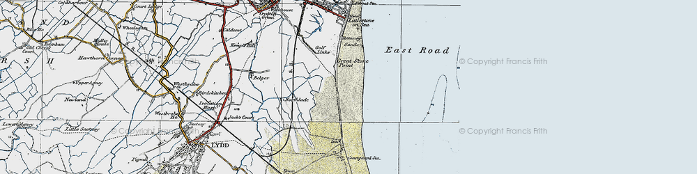 Old map of Greatstone-on-Sea in 1921