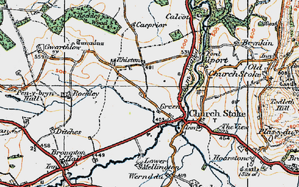 Old map of Green in 1921