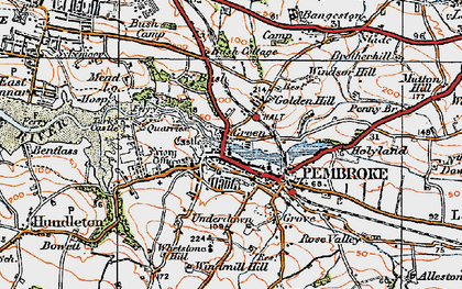 Old map of Green in 1922