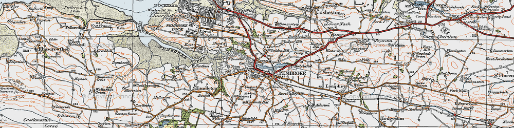 Old map of Green in 1922