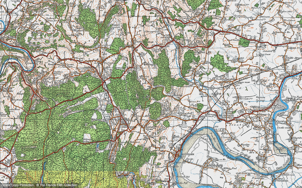 Old Map of Green Bottom, 1919 in 1919