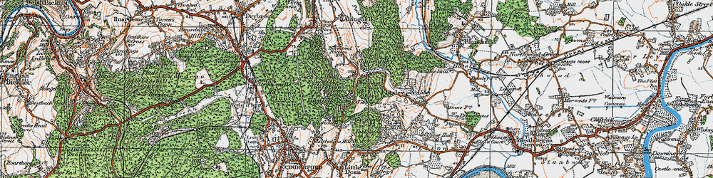 Old map of Green Bottom in 1919