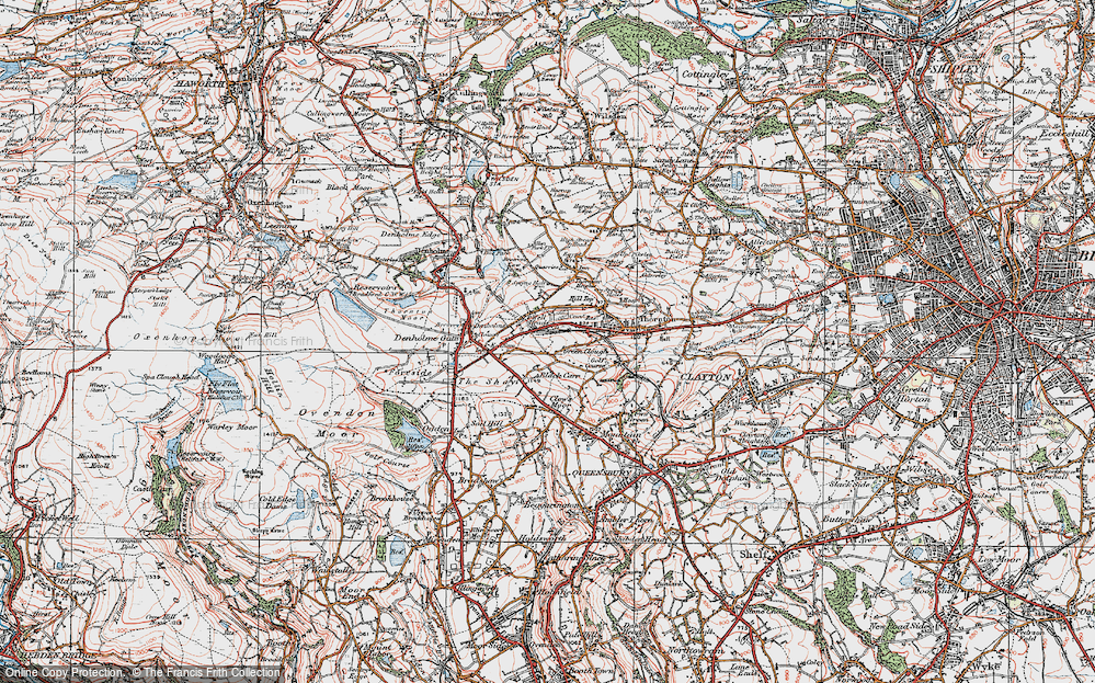 Old Map of Green Clough, 1925 in 1925
