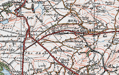 Old map of Green Clough in 1925