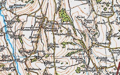 Old map of Green Down in 1919