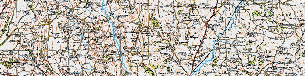 Old map of Green Down in 1919