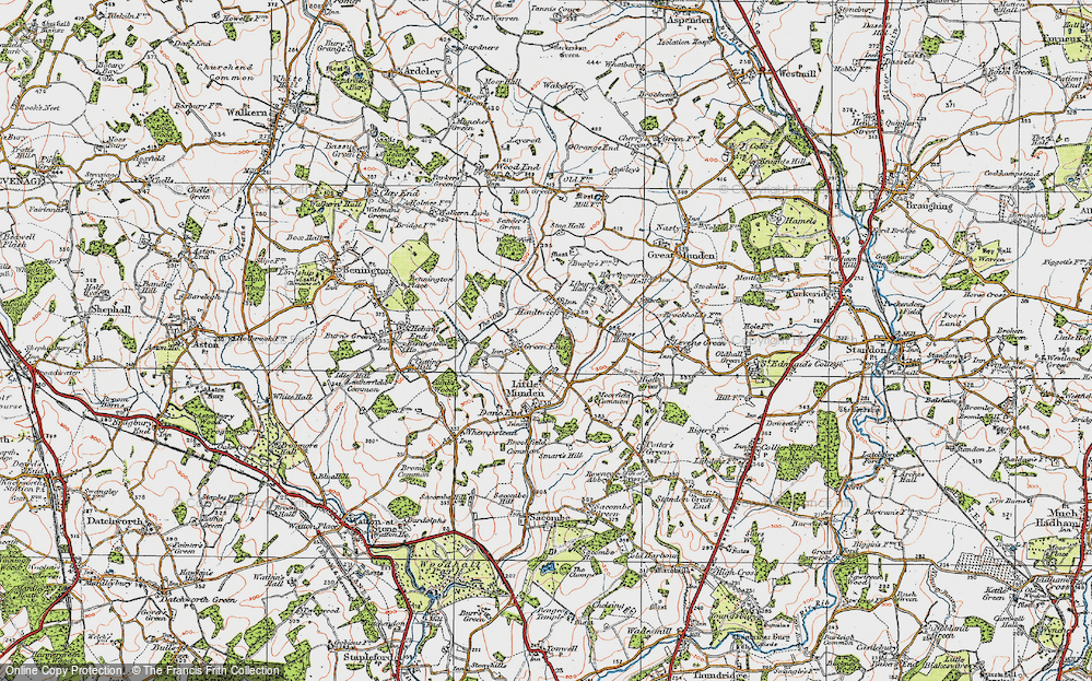 Old Map of Green End, 1919 in 1919