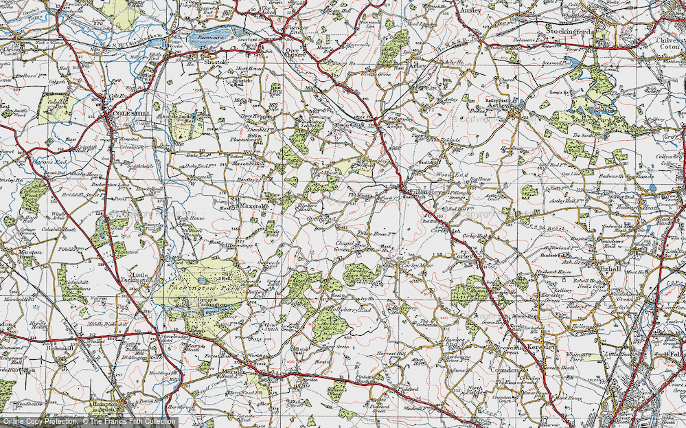 Old Map of Green End, 1921 in 1921